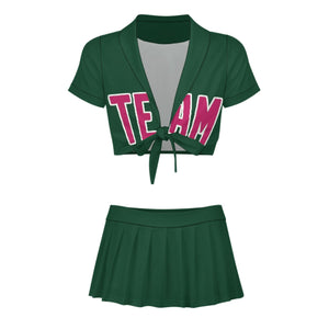 Custom Green Pink Cheerleading Uniform Set