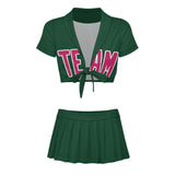 Custom Green Pink Cheerleading Uniform Set