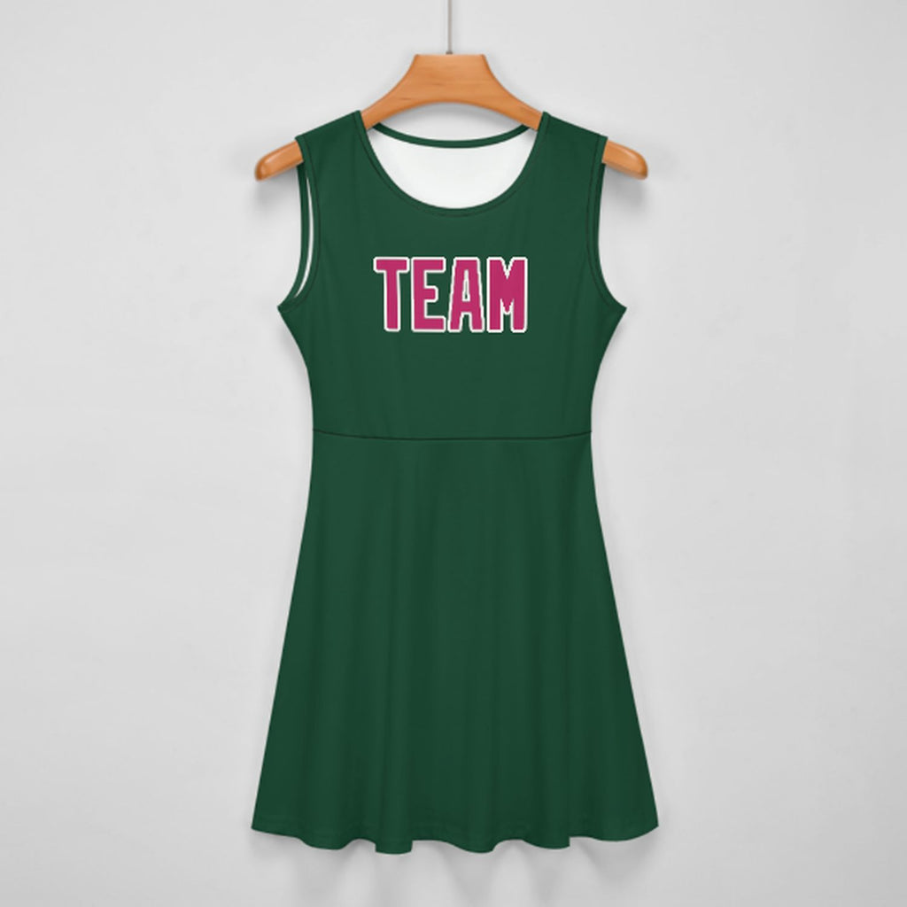 Custom Green Pink Cheerleader Dress