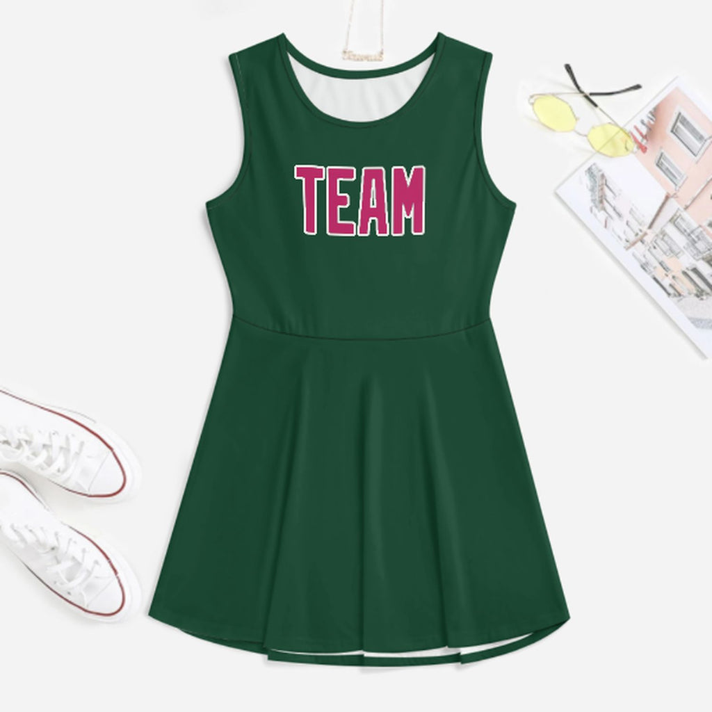 Custom Green Pink Cheerleader Dress