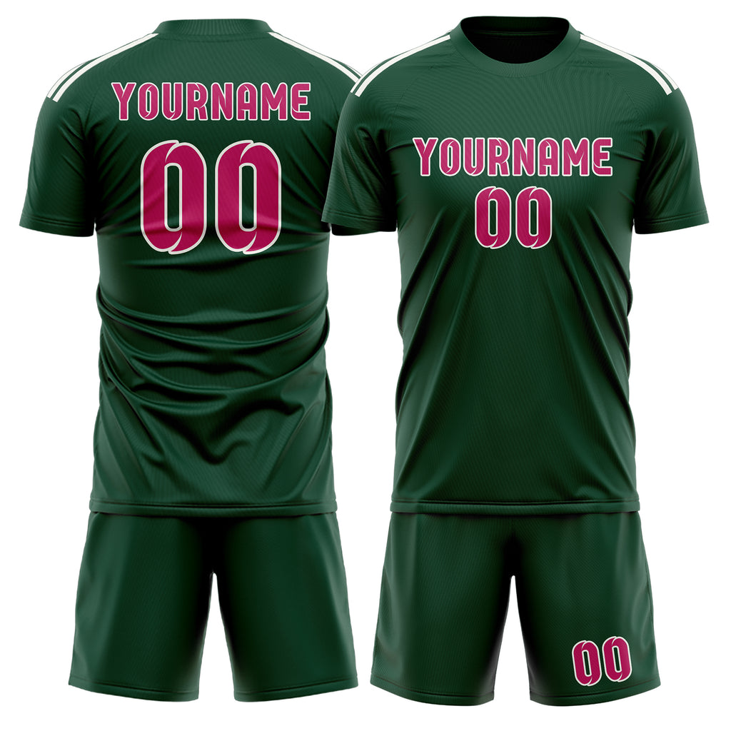 Custom Green Pink Soccer Jersey