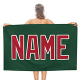 Custom Green Red Beach Towel