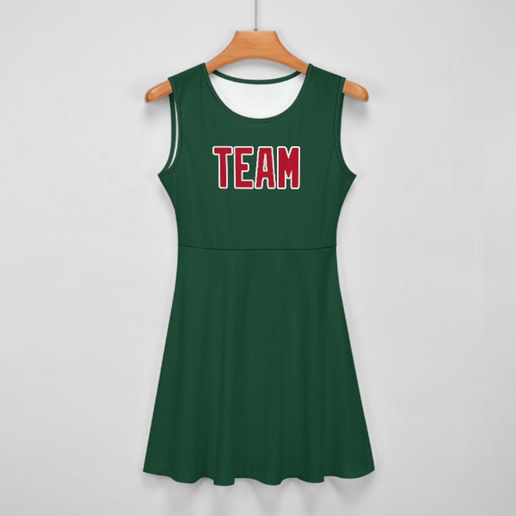 Custom Green Red Cheerleader Dress