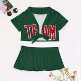 Custom Green Red Cheerleading Uniform Set