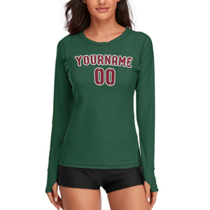 Custom Green Crimson Red Women's Long-Sleeve Shirt