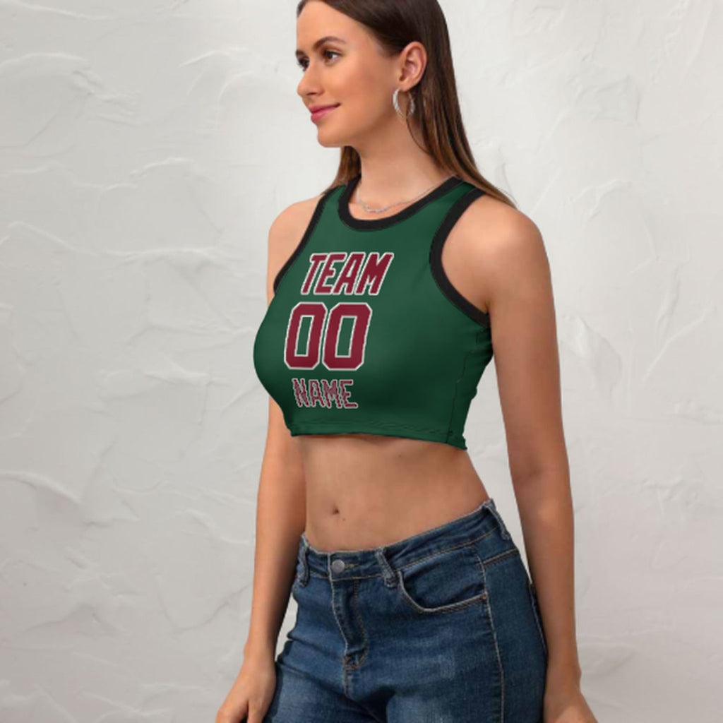 Custom Green Crimson Red Sleeveless Tank Top