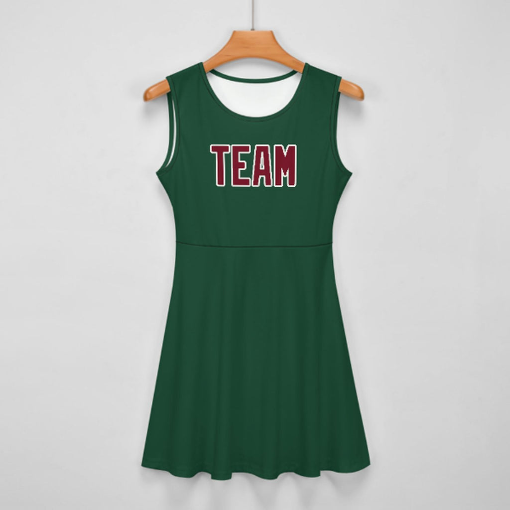 Custom Green Crimson Red Cheerleader Dress