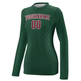 Custom Green Crimson Red Women's Long-Sleeve Shirt