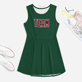 Custom Green Crimson Red Cheerleader Dress