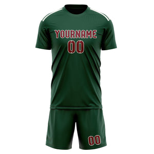 Custom Green Crimson Red Soccer Jersey