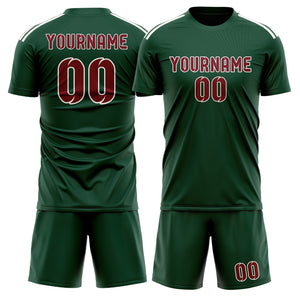 Custom Green Crimson Red Soccer Jersey