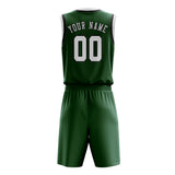 Custom Green White Basketball Set
