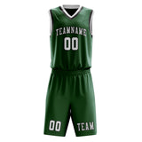 Custom Green White Basketball Set