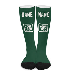 Custom Green White Knee-High Sock