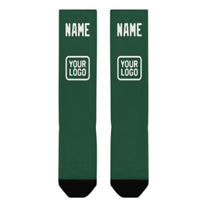 Custom Green White Knee-High Sock