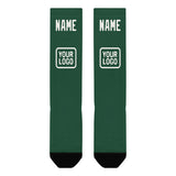 Custom Green White Knee-High Sock