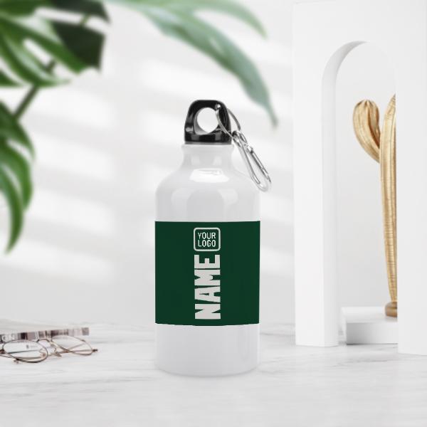 Custom Green White Sports Bottle