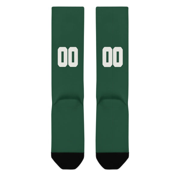Custom Green White Knee-High Sock