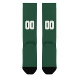 Custom Green White Knee-High Sock