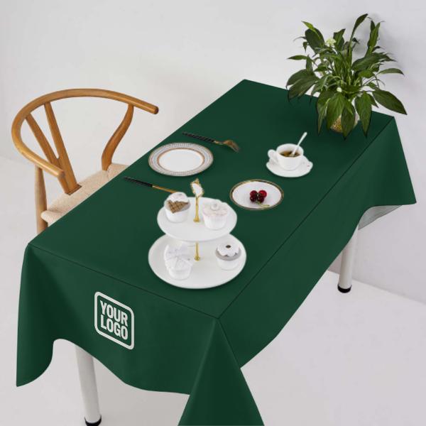 Custom Green White Square Table Cloth