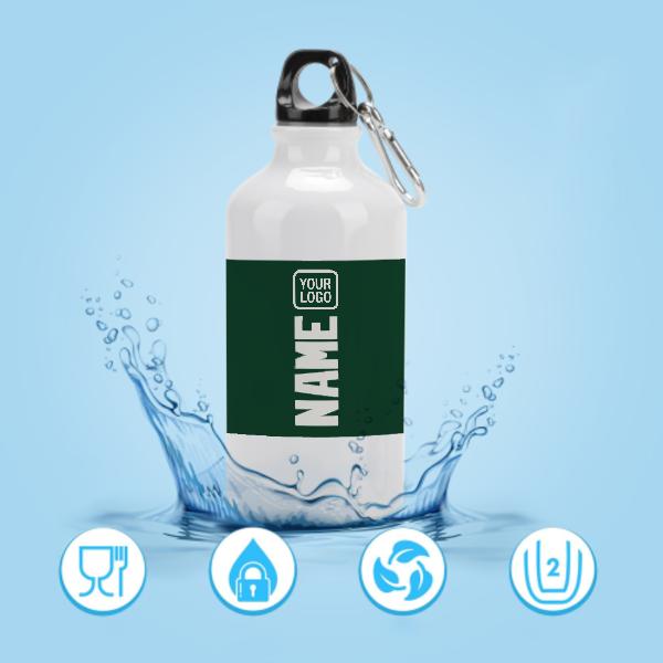 Custom Green White Sports Bottle