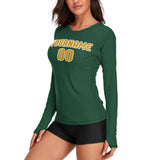Custom Green Yellow Women's Long-Sleeve Shirt