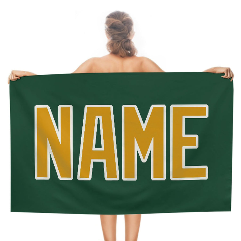 Custom Green Yellow Beach Towel