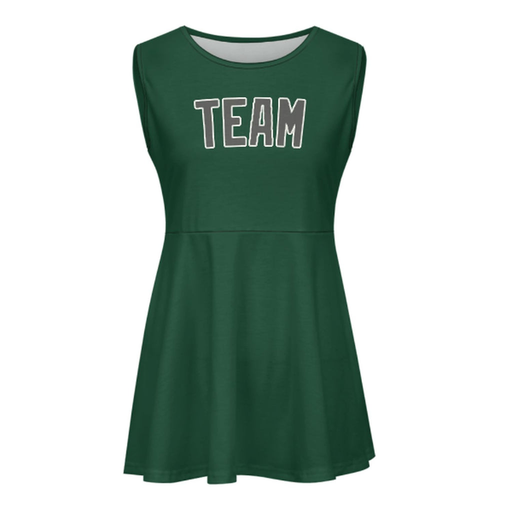 Custom Green Dark Grey Cheerleader Dress