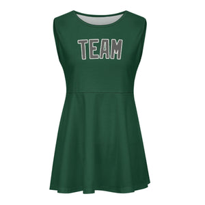 Custom Green Dark Grey Cheerleader Dress