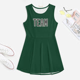 Custom Green Dark Grey Cheerleader Dress