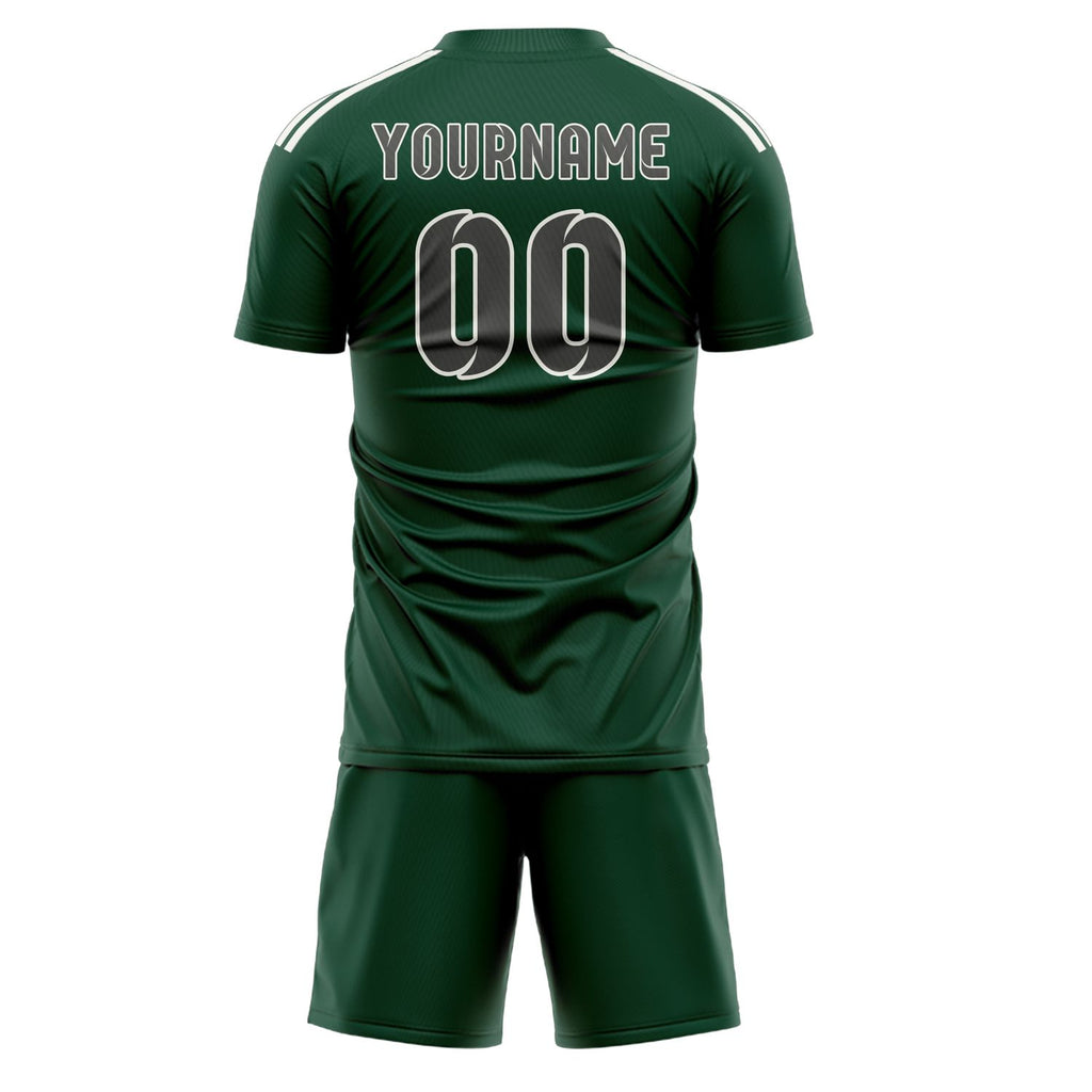 Custom Green Dark Grey Soccer Jersey