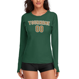 Custom Green Khaki Women's Long-Sleeve Shirt