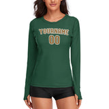 Custom Green Khaki Women's Long-Sleeve Shirt
