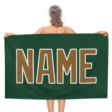 Custom Green Khaki Beach Towel