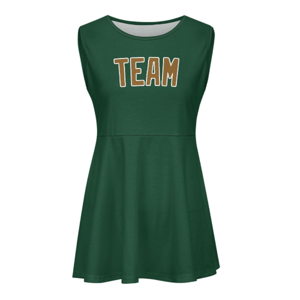 Custom Green Khaki Cheerleader Dress
