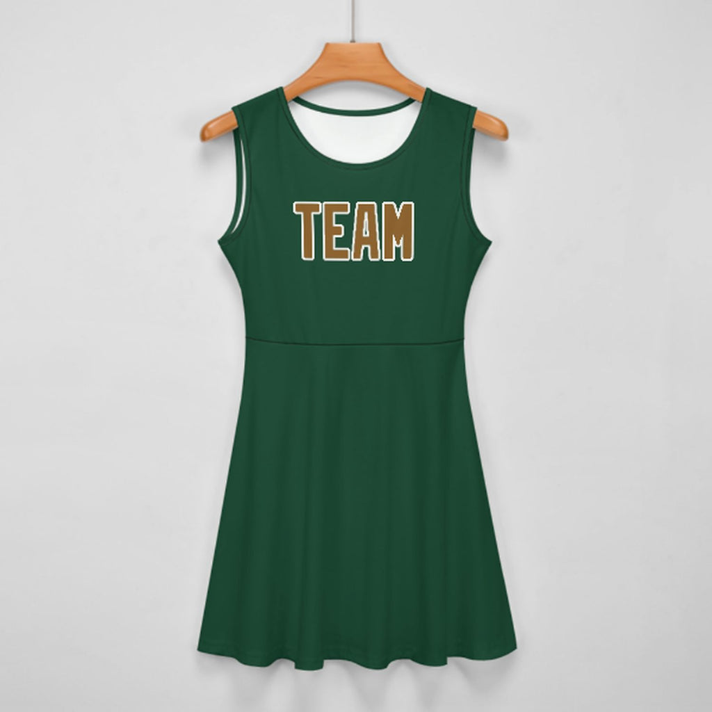 Custom Green Khaki Cheerleader Dress