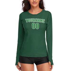 Custom Green Emerald Green Women's Long-Sleeve Shirt