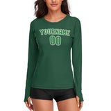 Custom Green Emerald Green Women's Long-Sleeve Shirt