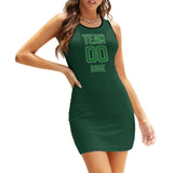 Custom Green Emerald Green Sleeveless Vest Dress