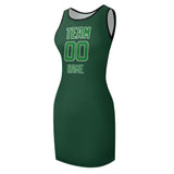 Custom Green Emerald Green Sleeveless Vest Dress