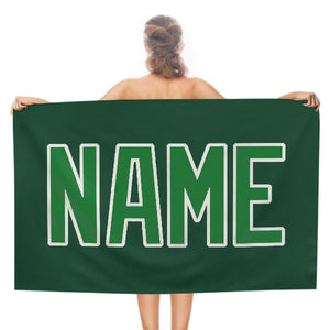 Custom Green Emerald Green Beach Towel