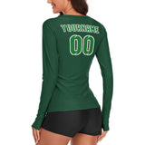 Custom Green Emerald Green Women's Long-Sleeve Shirt