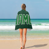 Custom Green Emerald Green Beach Towel