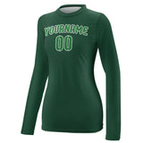 Custom Green Emerald Green Women's Long-Sleeve Shirt