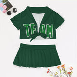 Custom Green Emerald Green Cheerleading Uniform Set