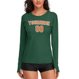 Custom Green Orange Women's Long-Sleeve Shirt