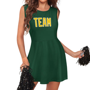 Custom Green Gold Cheerleader Dress