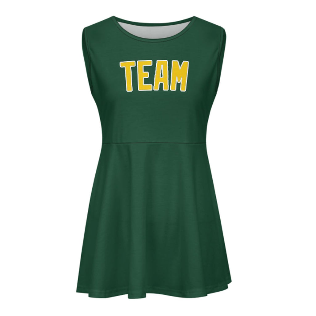 Custom Green Gold Cheerleader Dress