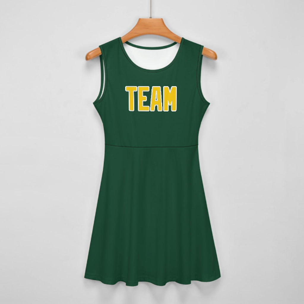 Custom Green Gold Cheerleader Dress