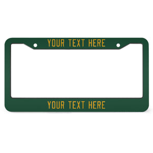 Custom Green Yellow License Plate Frame